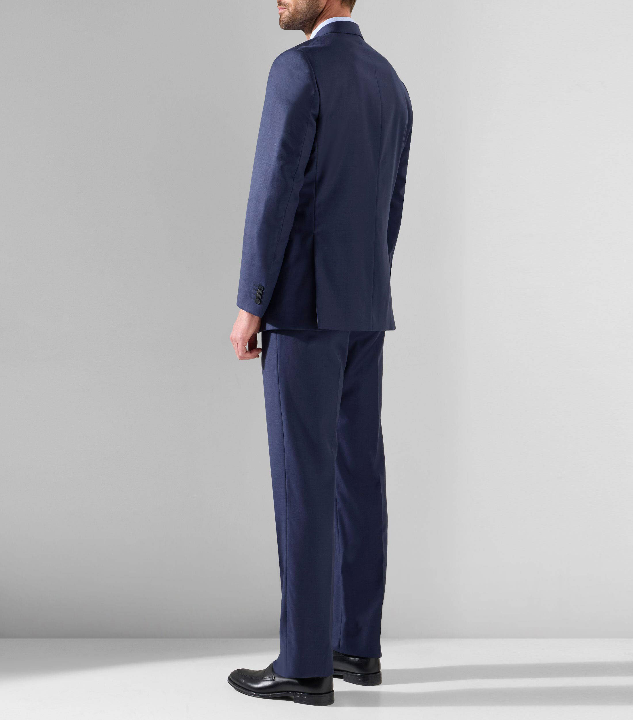 Traje de lana corte regular diseño sólido Hombre